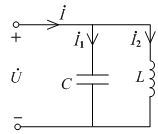 图示的正弦交流电路中，已知I=8A，I1=6A，则I2＝()。 A、10AB、14AC、2AD、4A