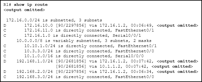 请参见图示。 R1 收到发往 IP 地址 192.168.2.10 的数据包。 R1 将从哪个接口转