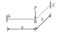已知折杆ABC如图示，AB与BC相互垂直，杆的截面为圆形，在B点作用一垂直于ABC平面的力F。该杆的