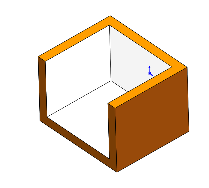 SolidWorks中抽壳的特征不能完成下面的哪个造型（图中的白色部分）。