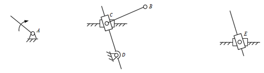 对如图所示机构进行结构分析，拆分杆组正确的是_________。 