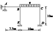 用力矩分配法计算图示刚架，BE杆的分配系数为： 