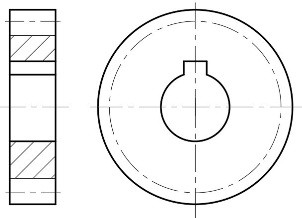下图中单个直齿圆柱齿轮画法、两直齿圆柱齿轮啮合画法中正确的有（）
