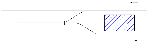 下图所示的地铁折返方式是（）。  