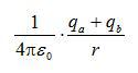 真空中，两个同心均匀带电球面，半径分别为和(), 所带电荷分别为和。设某点与球心相距为 ，取无限远处