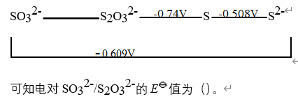 根据碱性溶液中硫元素的电势图