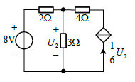 求如图所示电路中的电压U2为 V。 [图]...求如图所示电路中的电压U2为 V。 