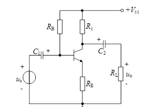 如图所示为一种晶体管放大电路，晶体管为硅管，电流放大系数为β，晶体管输入电阻为rbe。 请回答以下问