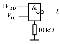 CMOS门电路如图所示，电路输出为 。 