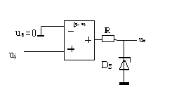 电路如图所示，运算放大器的最大输出电压UDM= 12V，稳压管的稳定电压UZ =6V，其正向压降UD