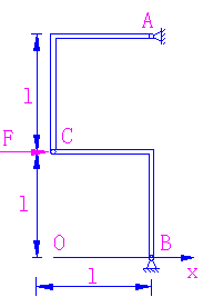 【单选题】题13.两直角刚杆AC、CB支承如图，在铰C处受力F作用，则B处约束力与x轴正向所成的夹角