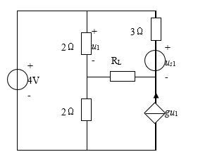图3-4所示电路，当电阻RL=10Ω时，它可获得最大功率Pmax=10W。试分别求电源电压us1和受