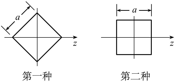 截面为正方形的梁按照图示两种方式放置，则比较合理的方式是第 种。 