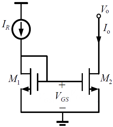附图电流镜电路中，输出电压Vo必须高于VGS。如果Vo低于VGS，M2进入线性区，输出电流Io减小，