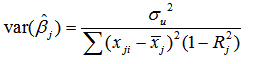 在假定MLR.1～假定MLR.5下，可以得到多元线性回归模型OLS估计量的抽样方差