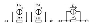 填空题： 若图示两电路等效，则Is=（）A，Rs=（）Ω。 [图]...填空题： 若图示两电路等效，
