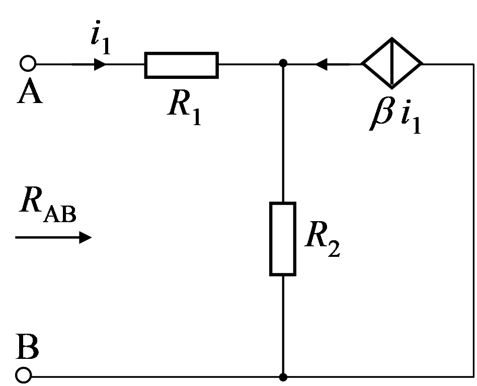 【单选题】图示一端口网络的输入电阻为（）。 