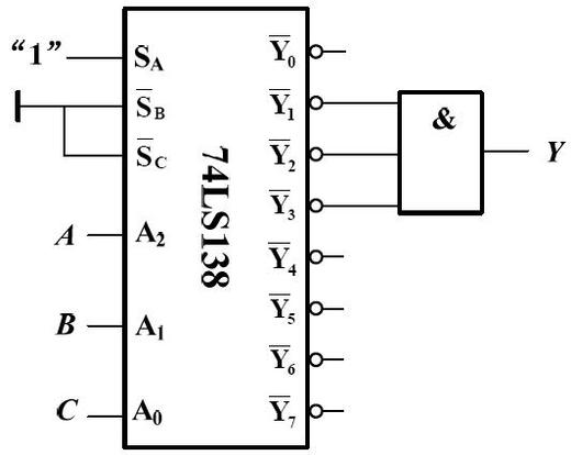 图示电路中Y的最简逻辑表达式为 。 