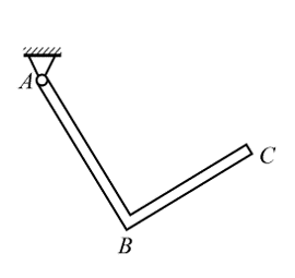 直角均质弯杆ABC，AB=BC=L，每段质量记作mAB，mBC，则弯杆对过A且垂直于图平面的轴A的转