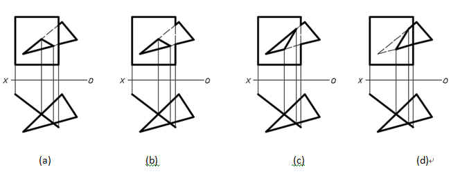 两平面相交的正确投影是（）。 