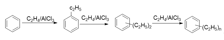 下图为乙苯的制备过程，则下面描述错误的有（）。 