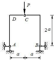 图示结构DC杆D截面的弯矩（设下侧受拉为正）为： 