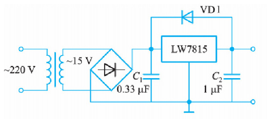 下图所示电路中，电容的作用是（）。 