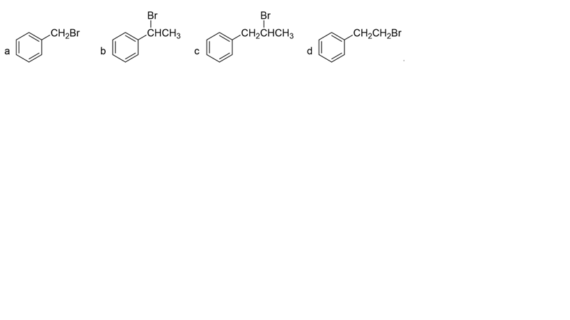 下列化合物在NaOH水溶液中按SN1历程反应，活性由大到小的顺序是（）