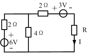 利用戴维南定理，在求解电阻R上的电流I时，需要求出下列电路的戴维南等效电路的理想电压源电压U0= V