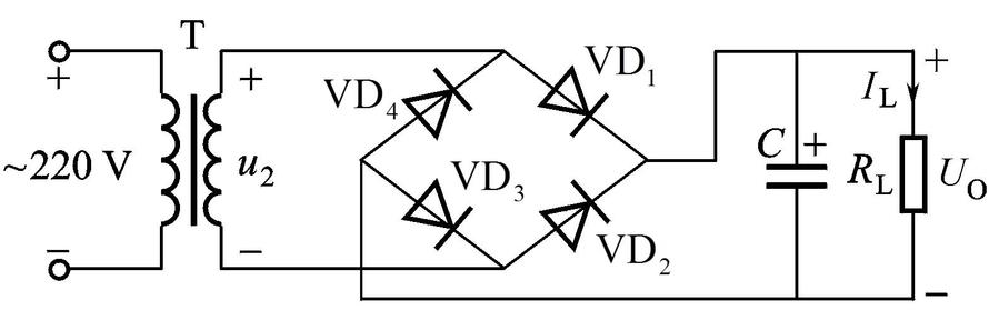 A、电容C和二极管同时开路B、电容C开路C、电路正常工作D、负载开路