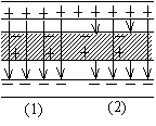 如图所示，平行板电容器中充有各向同性均匀电介质．图中画出两组带有箭头的线分别表示电场线、电位移线．则