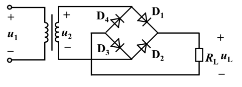 电路如图所示，在输入u2的正半周，导通的二极管是（）。 