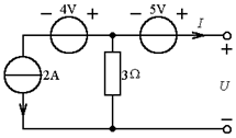 图示电路的电压U与电流I的关系为（）。 