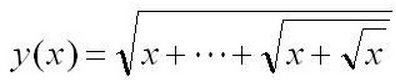 Y（)是实现n层嵌套平方根计算的函数，其公式如下，请将程...Y()是实现n层嵌套平方根计算的函数，