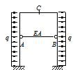图示对称结构EI=常数，中点截面C及AB杆内力应满足：  