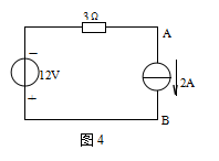 【单选题】在图4所示电路中,A、B两点间的电压[图]为（)。A...【单选题】在图4所示电路中,A、