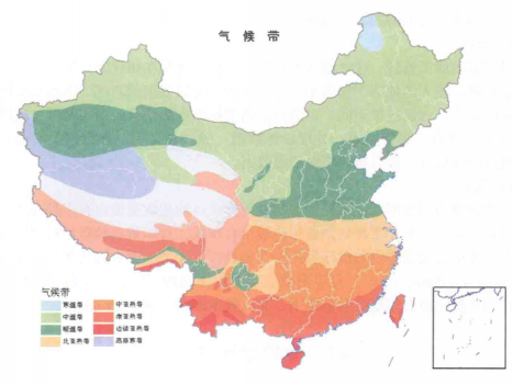 下图为《中国气候带分布图》，请问该图主要采用哪种专题地图的表示方法（）