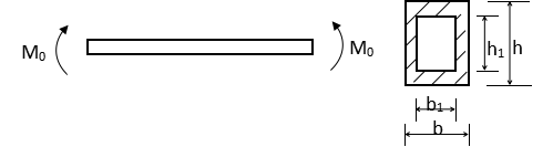 梁的截面为对称空心矩形，如图所示。则梁的抗弯截面模量W为 