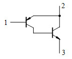 复合管如图所示，等效为一个BJT时，2端是 ，3端是 。 