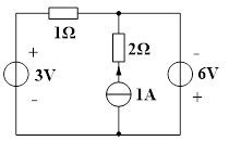 图示电 路 中 1 A 电 流 源 供 出 的 功 率 为（）  
