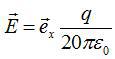 自由空间中电荷q位于（-5,0,0），则坐标原点位置处的电场强度为（）