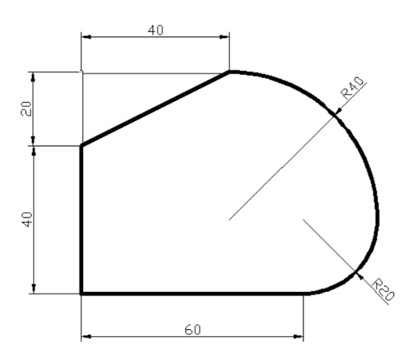 3.刀具半径补偿等指令编写如图1所示工件的外轮廓精加工程序（不考虑工件的厚度，Z轴切削厚度为2mm，