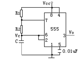 由555定时器构成电路如图所示，电路的名称为： （） 