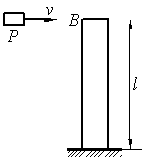 等直杆上端B受横向冲击，其动荷因数    ，当杆长l增加，其余条件不变，杆内最大弯曲动应力会（)。 
