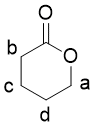 如图标注的化合物中的四个质子中，1H-NMR化学位移位于最低场的是： 