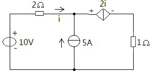 用叠加定理求下图所示电路中的支路电流i 