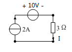 【填空题】电路如图所示，电路中电流I= A。 [图]...【填空题】电路如图所示，电路中电流I= A
