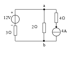 电路如图所示，与电流源串联的4Ω电阻对节点电压不起作用，列写节点电压方程时，不计入分母中。 
