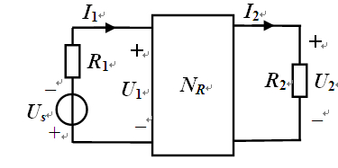 图示电路中，NR由电阻构成，当R1=R2=1Ω，Us=2V时，I１＝I２＝2A；当R1=2Ω，R2=