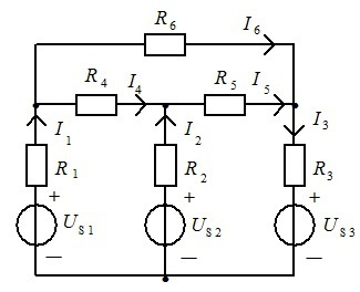 各支路电流的参考方向如图所示， 列写出用支路电流法求解各未知支路电流时所需要的独立方程。（只需列出方